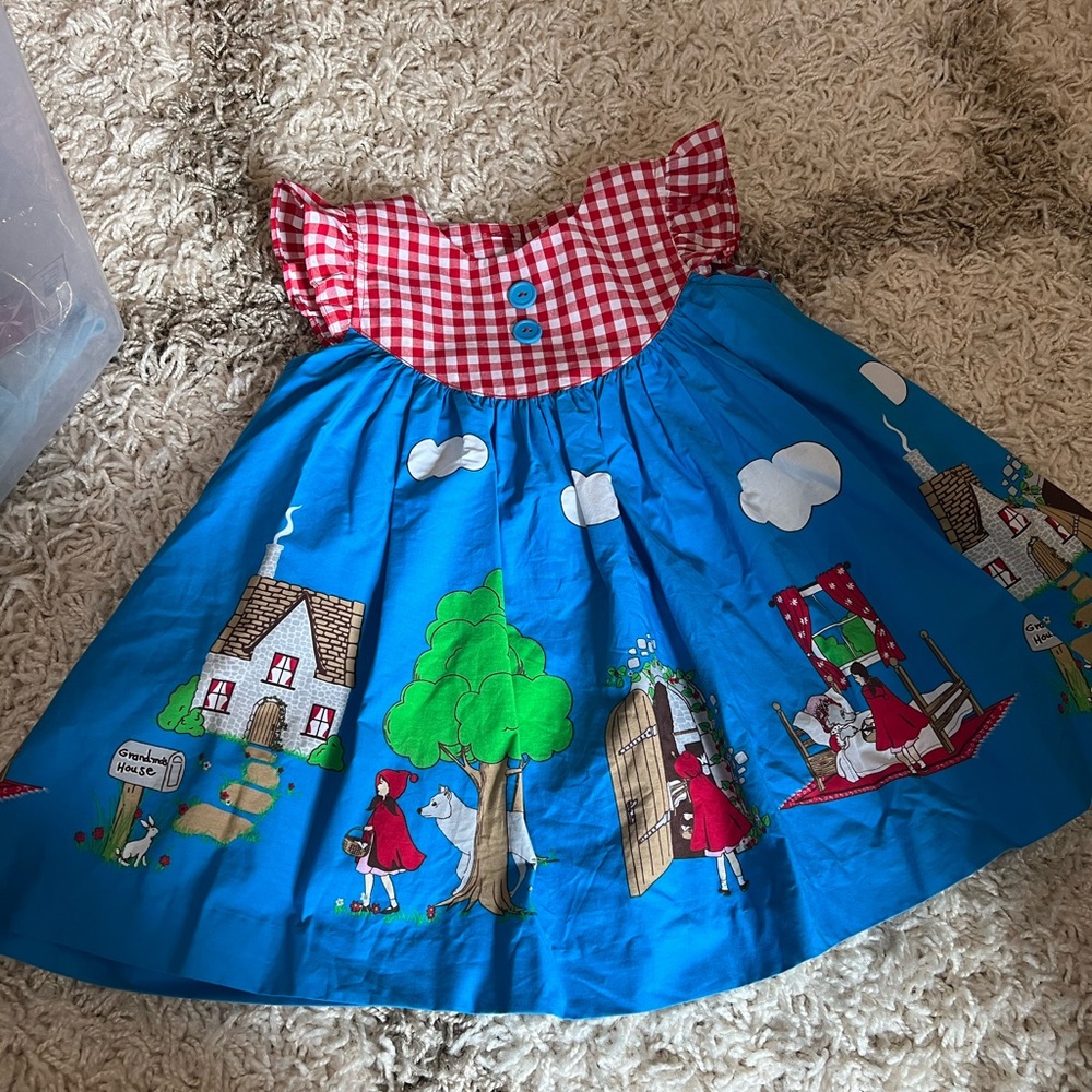 Eleanor rose little red riding hood dress with bow